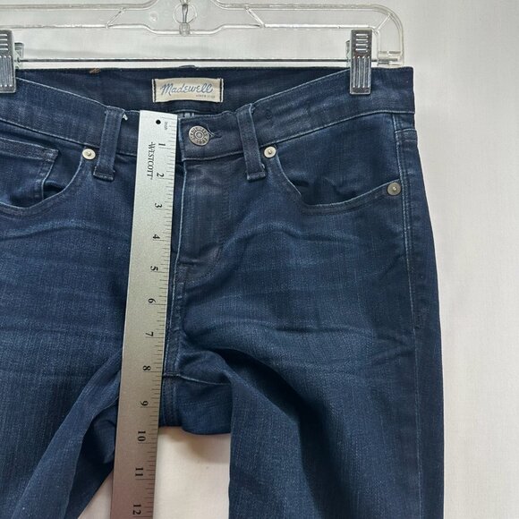 Madewell Skinny Skinny Ankle Zip Jeans Womens 26 Low Rise Stretch Dark Wash Blue - Picture 8 of 13